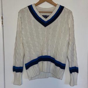 Vintage Ralph Lauren Cable Knit V-Neck Cricket Sweater